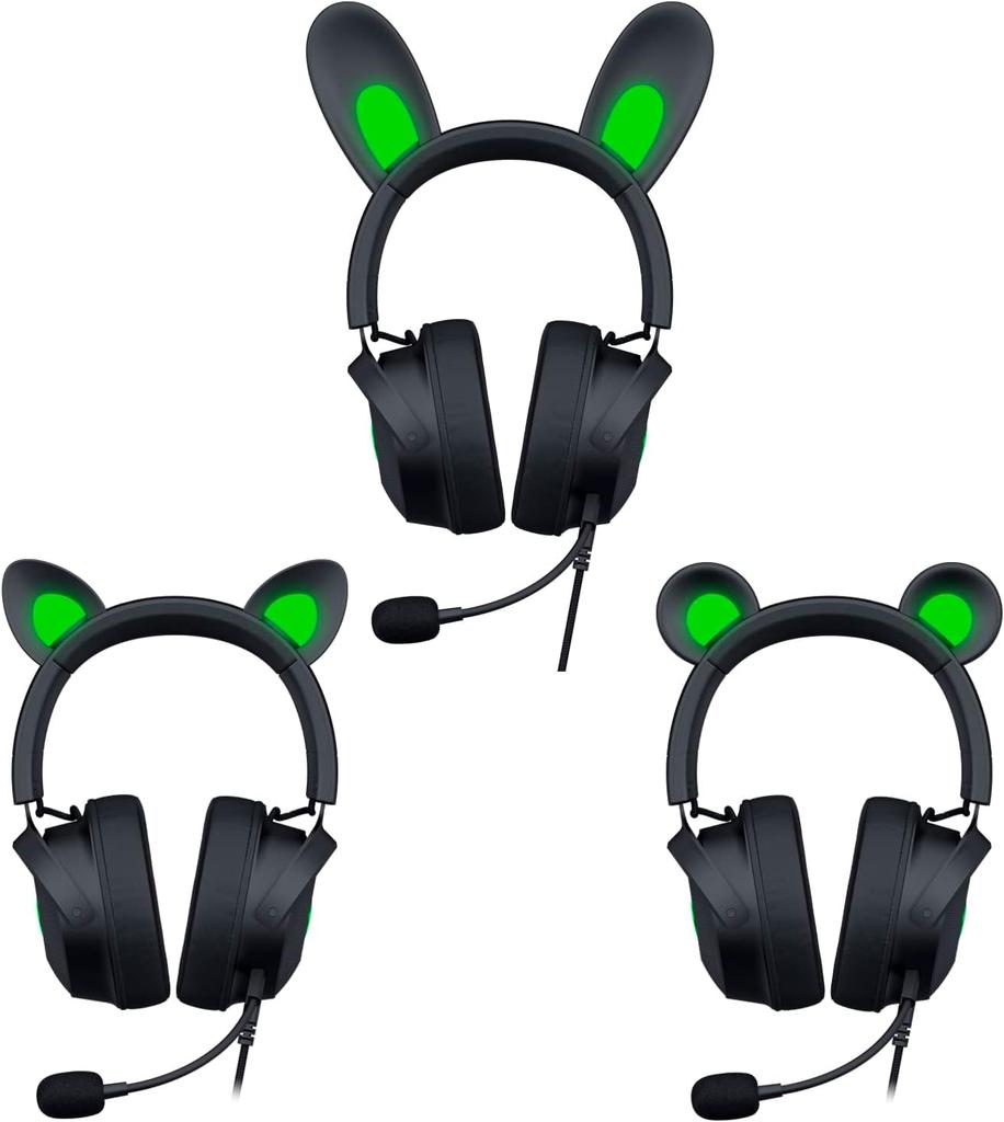 Проводная игровая гарнитура Razer Kraken Kitty V2 Pro Black со сменными кошачьими и кроличьими ушками, четырьмя зонами Razer Chroma RGB, съемным кардиоидным микрофоном Razer HyperClear