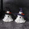 Halloween Ornament Resin Cute Ghost Mage Decoration Playful Halloween Ghost Mage Resin Statue Party for Halloween