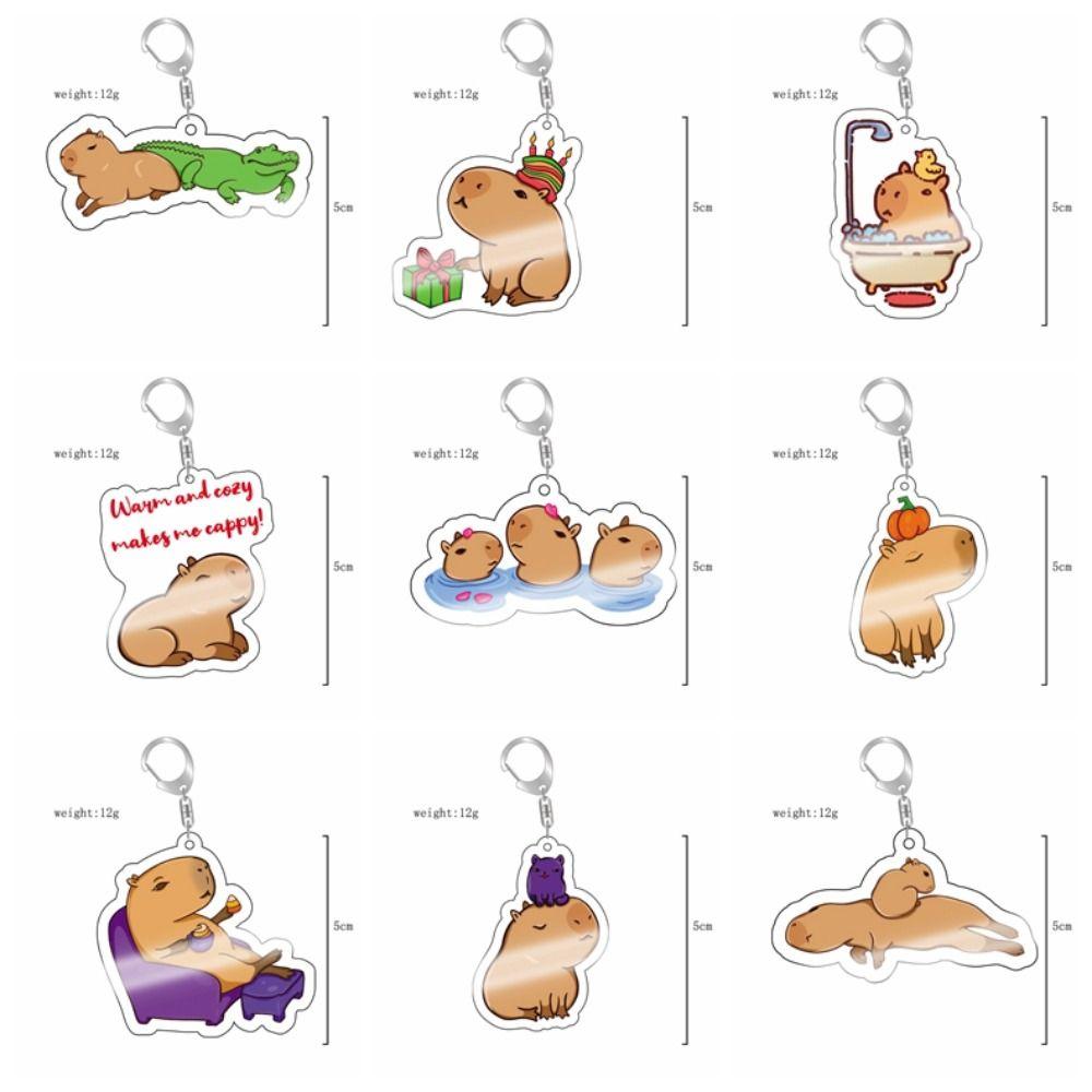 Брелок с изображением капибары, капибары, смолы, брелоки с изображением животных капибары, брелоки для ключей, сумка, подвеска