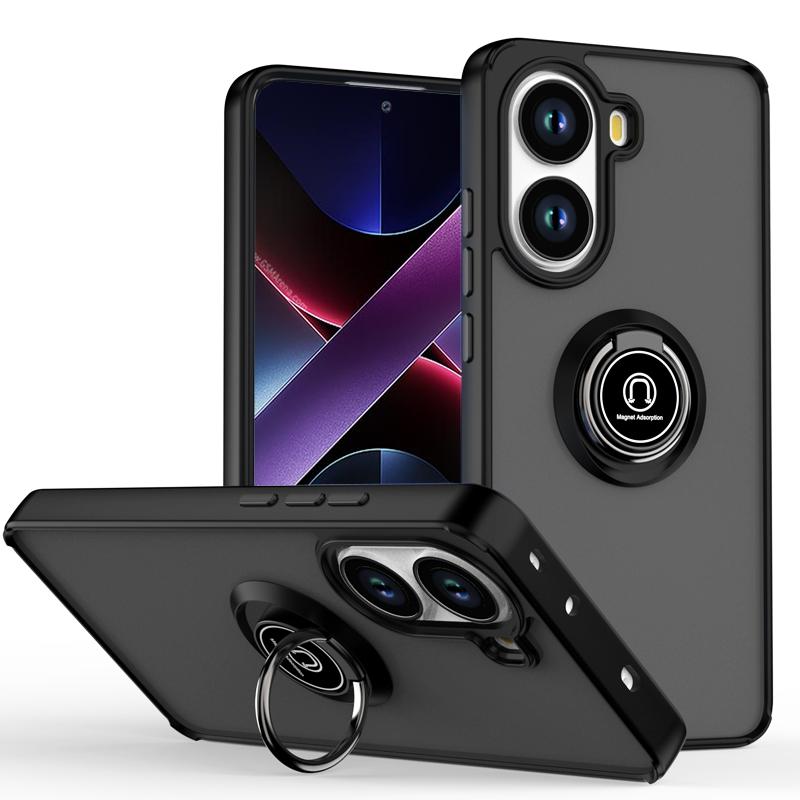 Translucent Shockproof Hard Case with Metal Stand for Poco X7 Pro X6 Pro C75