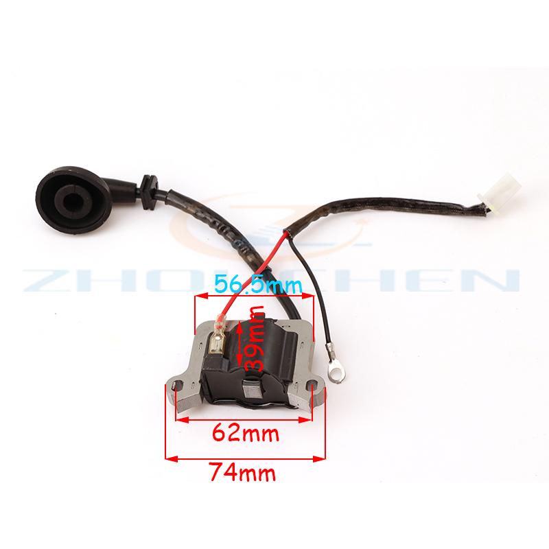 Trimmer Brushcutter Ignition Coil Module for Chinese 40-5 43cc 49cc 52CC CG520 62mm 2-Stroke Pocket Bike More Engines