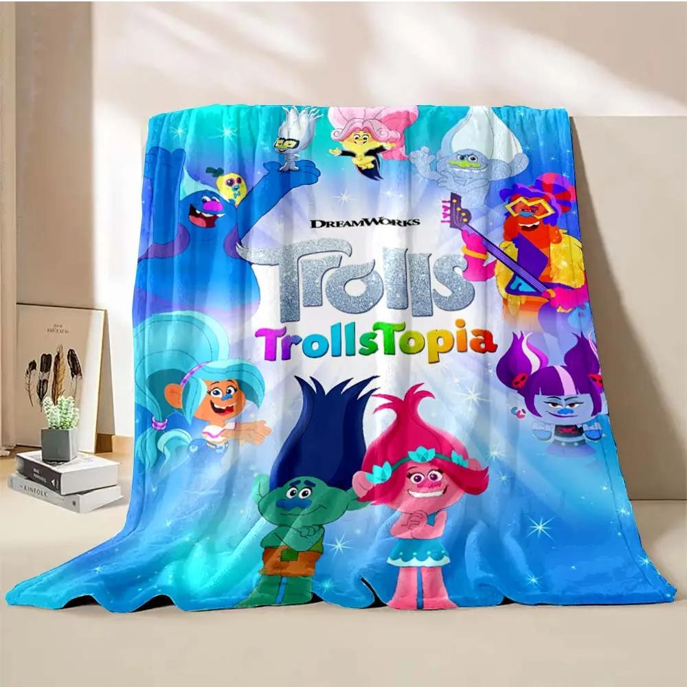 Тролли Объединяются Мультяшное Одеяло Теплое Мягкое Пушистое Размер King Size Плед Детский Взрослый Диван Кровать Покрывало для Сна Покрывало для Путешествий Подарок
