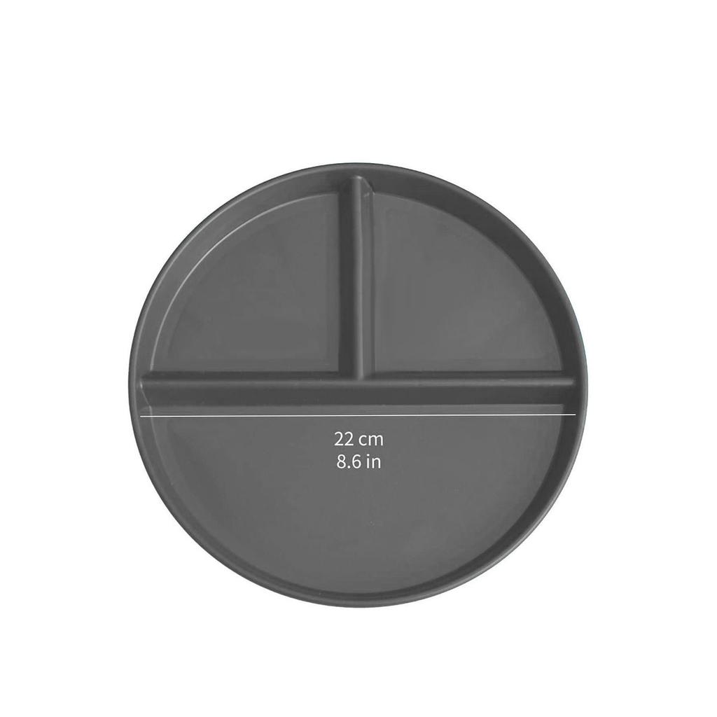Круглая пластиковая тарелка для ужина с отделениями, пригодная для микроволновой печи, тарелка для салата, фруктов, еды, блюдо для женщин, контроль диеты, кухонная посуда