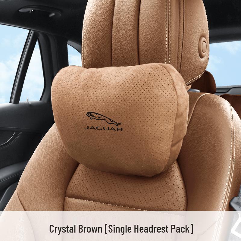 Дышащие подголовники с поддержкой шеи из замши для автомобильных сидений Jaguar XEL/XFL/F-PACE