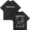 Игра Silent Hill Винтажная стираная футболка Мужская Женская Готическая Мода Футболки Высококачественный Хлопок Оверсайз Футболки Уличная Одежда