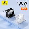 Baseus Двухголовочный кабель для передачи данных Type-C PD100W телескопический зарядный кабель CTOC быстрая зарядка в автомобиле