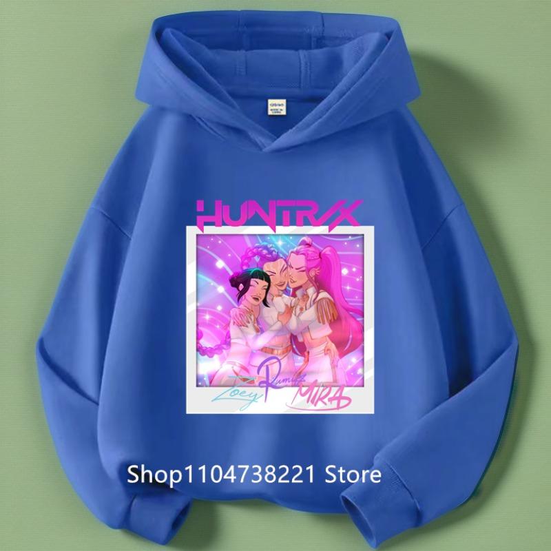 KPop Охотники на демонов Huntrix Толстовка Детская Толстовка с капюшоном Пуловеры для маленьких девочек Модная верхняя одежда для мальчиков Детская одежда