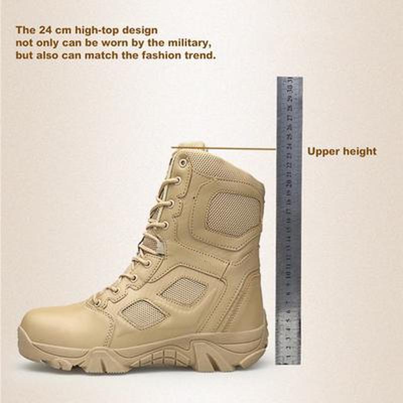 Men's Waterproof Anti-Slip Tall Boots Desert Outdoor Hiking Boots Large Size Tactical Military Shoes 39-47