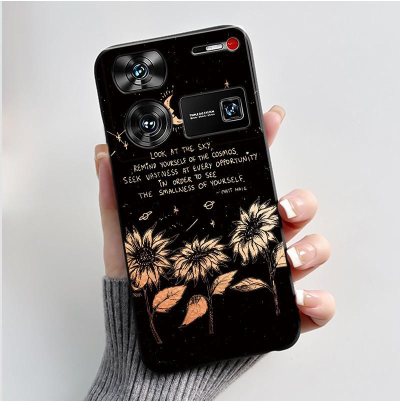 Милый Чехол Для ZTE Nubia Z60 Ultra 5G Capa Fundas Печатный Корпус Защитная Задняя Крышка Мягкий Силикон Мультяшный Черный Корпус Coque