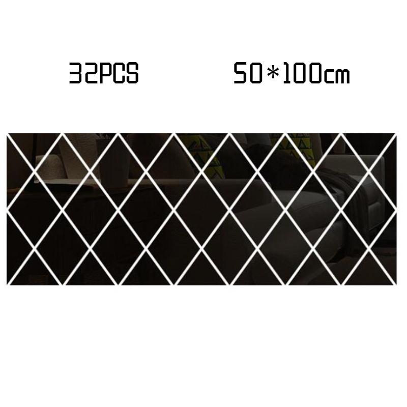 Factory Wholesale Cross-border Diamond Combination Living Room Tv Sofa Background Wall Acrylic Mirror Decorative Wall Sticker