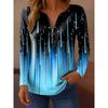 Women's T Shirt Ombre Graphic Abstract Elegant Vintage Fashion Long Sleeve V Neck Regular Tops