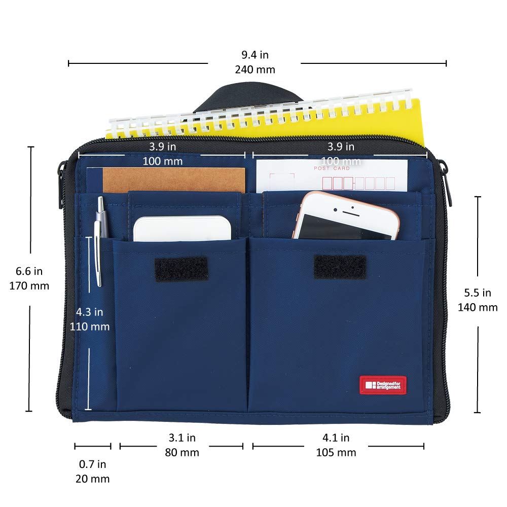 LIHIT LAB. Wide Type A5 Indigo Bag-in-Bag A7558-11