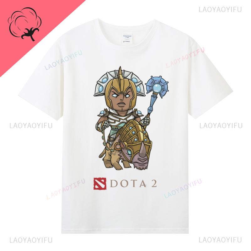 DOTA 2 Футболка Известная Игровая Футболка Одежда Мужская 100% Хлопок Круглый Вырез Повседневная Классическая Подарки для Геймеров Топы Футболки с Принтом