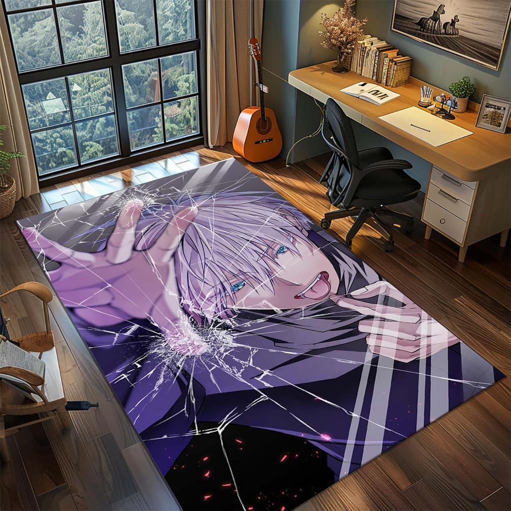 Jujutsu Kaisen Soft Polyester Rug Anime Carpet Non Slip Living Room Bedroom Floor Decor -QJY