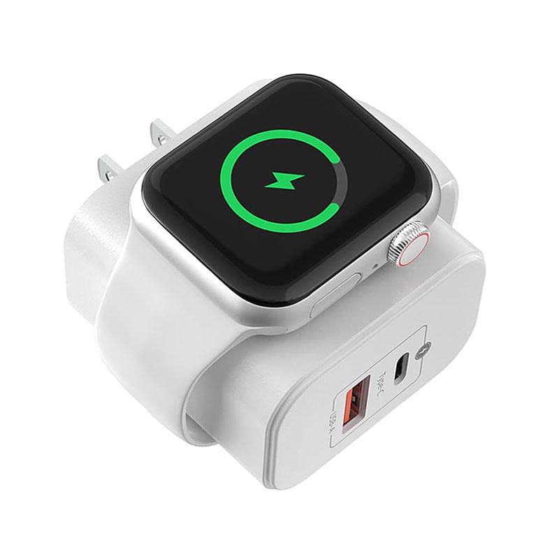 1/2 шт. Магнитный блок беспроводной зарядки 3-в-1 с двумя портами для iWatch Series Ultra/SE/9/8/7/6, iPhone 16/15/Pro Max iPad Pro/Air