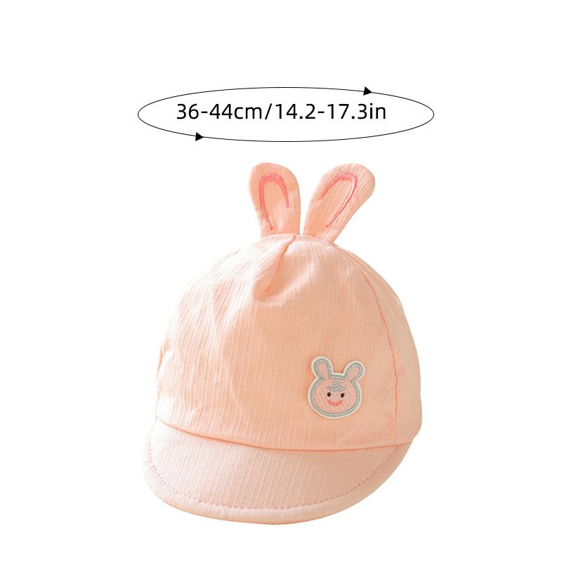Милая детская бейсболка с кроличьими ушками, однотонная, для новорожденных мальчиков и девочек, шляпа от солнца с короткими полями, мягкая хлопковая летняя детская кепка с козырьком