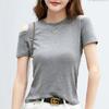 Хлопковые футболки с открытыми плечами, женские тонкие корейские летние свободные сексуальные футболки с короткими рукавами, футболки для девочек с отверстиями