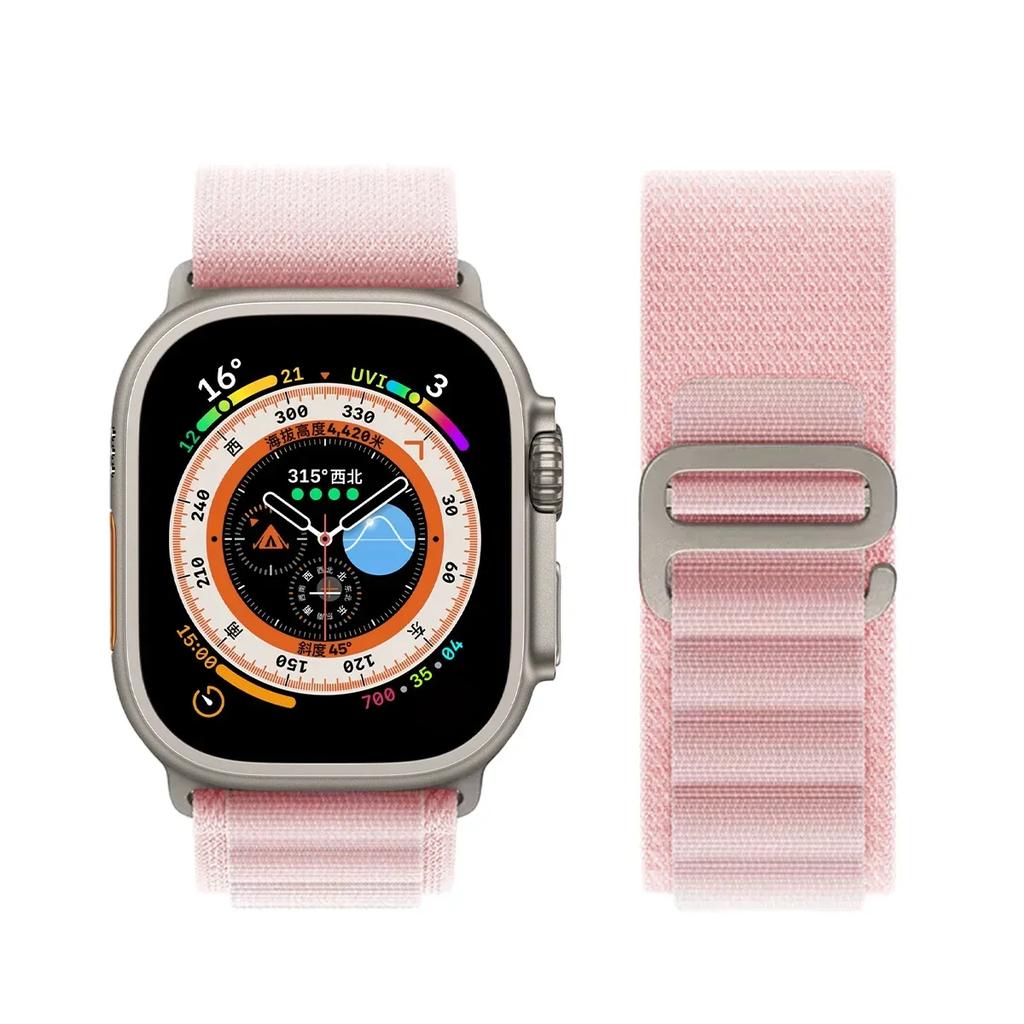 Альпийский ремешок для Apple Watch Bands 44 мм 40 мм 49 мм 45 мм 41 мм 38 мм 42 мм Нейлоновый браслет Iwatch Ultra 2 Серия 9 3 4 5 6 7 8 SE Ремень