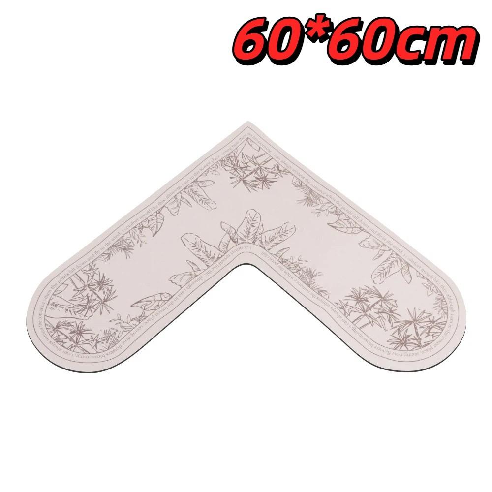 60*60cm Kitchen Carpet L-Shape Oil-Proof Anti-Slip Floor Mat Soft Wipable Surface Waterproof Doormat Home Decoration
