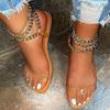 2021 Summer Flat Sandals Women Transparent Sandals Fashion Gladiator Sandals Ladies Chain Open Toe Outdoor Sandalia Feminina
