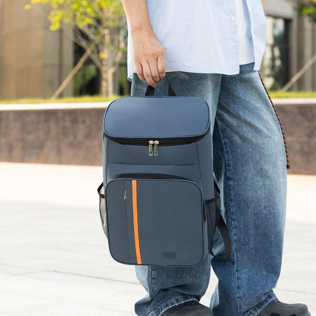 Men's Double Shoulder Casual Backpack - High-End, Insulated, Large Capacity, Lightweight, Thickened, Water-Repellent Travel and Picnic Bag