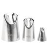 3pcs Food Grade Stainless Steel Cake Decorating Nozzles Chrysanthemum Smooth Surface Piping Nozzles Seamless Design