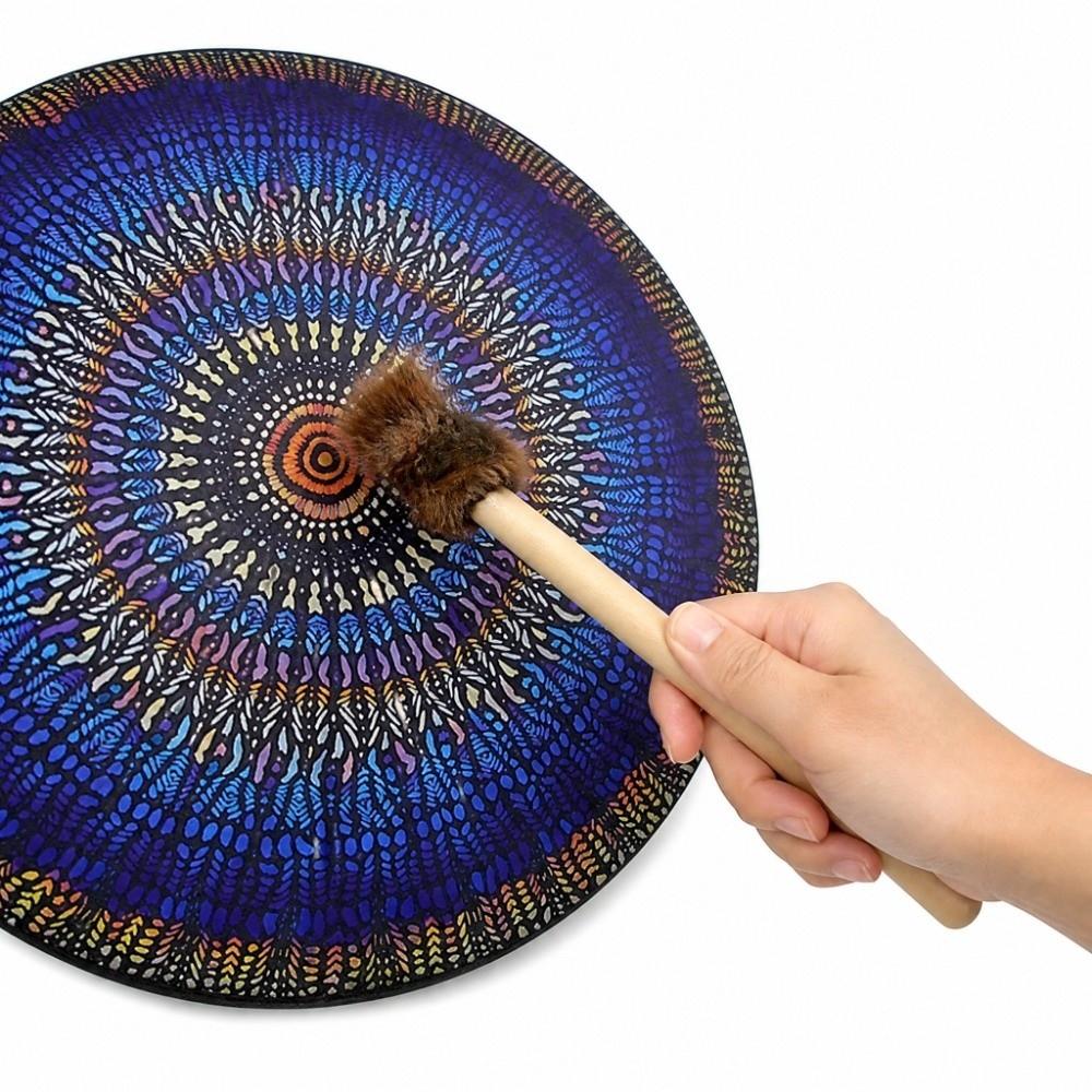 Colorful Hand Drum With Drum Stick Spiritual Music Drum Durable Shamanic Drum For Meditation