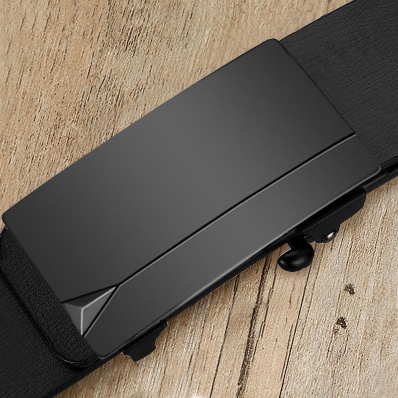 Простой мужской ремень Автоматическая пряжка Ремень из натуральной кожи для мужчин Молодых мужчин Деловой Универсальный ремень из коровьей кожи для мужчин Среднего и молодого возраста