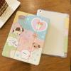 For iPad Pro12.9 Pro 11 2022/21New Cute Cat Sticker Silicone Full Cover Flat Protective Case Air Bag Tri-fold Air4/510.9 Air3 10.5 With Pencil Holder