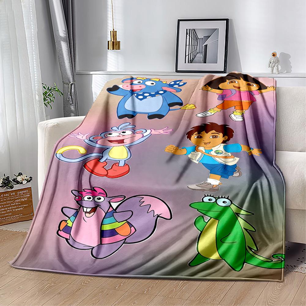 Dora Explorer Blanket Warmthful Decor Great for Office Chair Seaside Picnics Four Seasons Universal Warmthful Decor