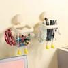 1Pc Cartoon Bathroom Toothbrush Holder, Wall-Mounted No-Drill Suction Cup Storage Box, Cute Home Decor Plastic Organizer