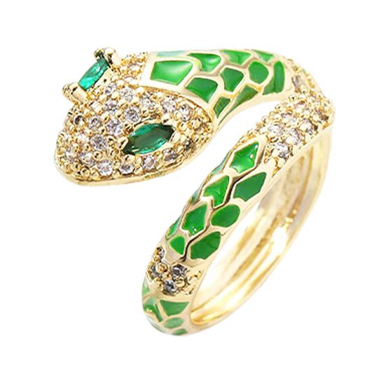 Yousheng женское кольцо на палец с регулируемым отверстием, сверкающие стразы, кольцо в форме змеи, коктейльное ювелирное украшение для вечеринки, подарок