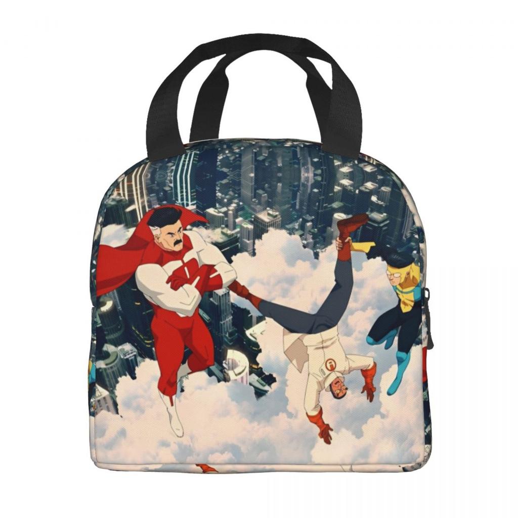 Invincible Hero Anime Cartoon Logo Product Insulated Lunch Bags For School Food Storage Bag Portable Thermal Cooler Lunch Boxes