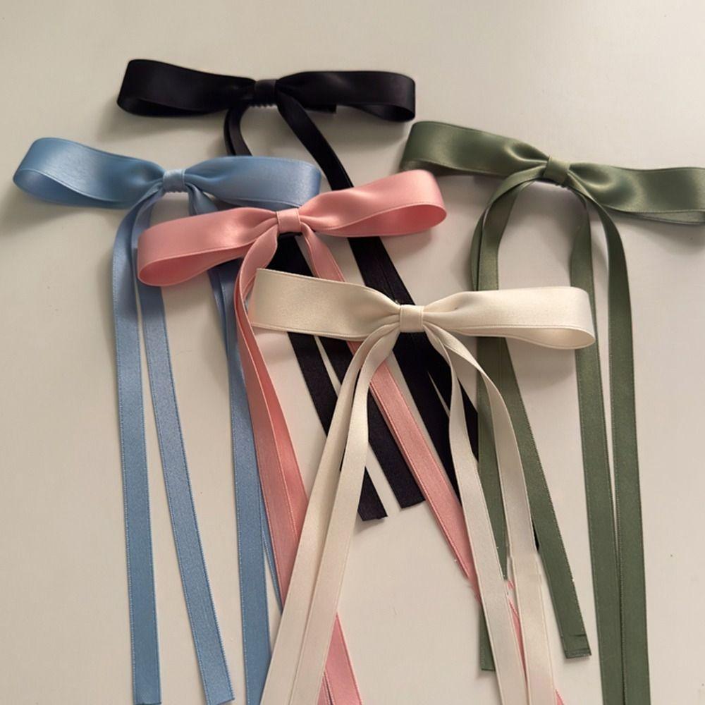 Long Tassel Balletcore Bow Hairpin Y2k Bowknot Ribbon Hair Clip Sweet Girl