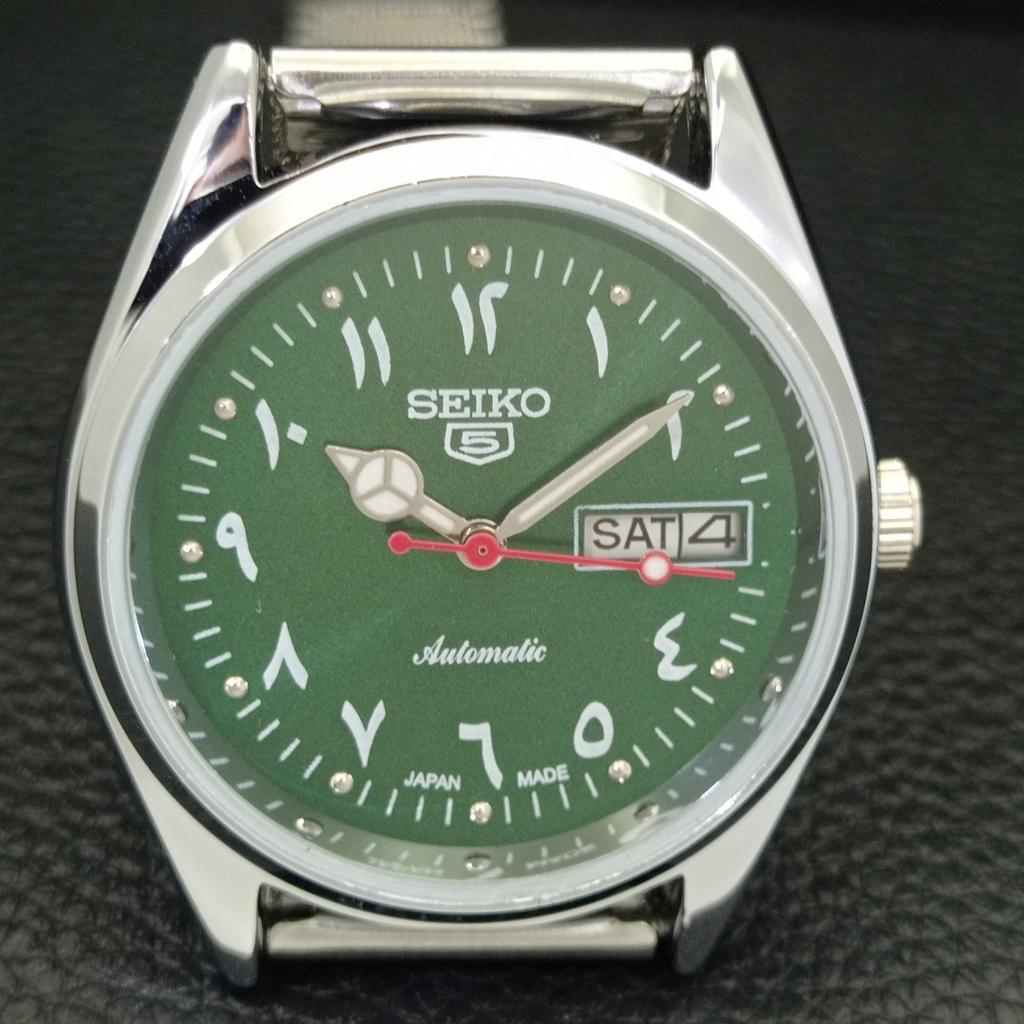 VINTAGE REFURBISHED SEIKO 5 AUTOMATIC 6309A JAPAN MENS GREEN WATCH a441178-4