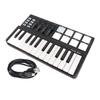 25 Key Ultra Portable USB MIDI Keyboard Controller with 8 Colorful Backlit Trigger Pads