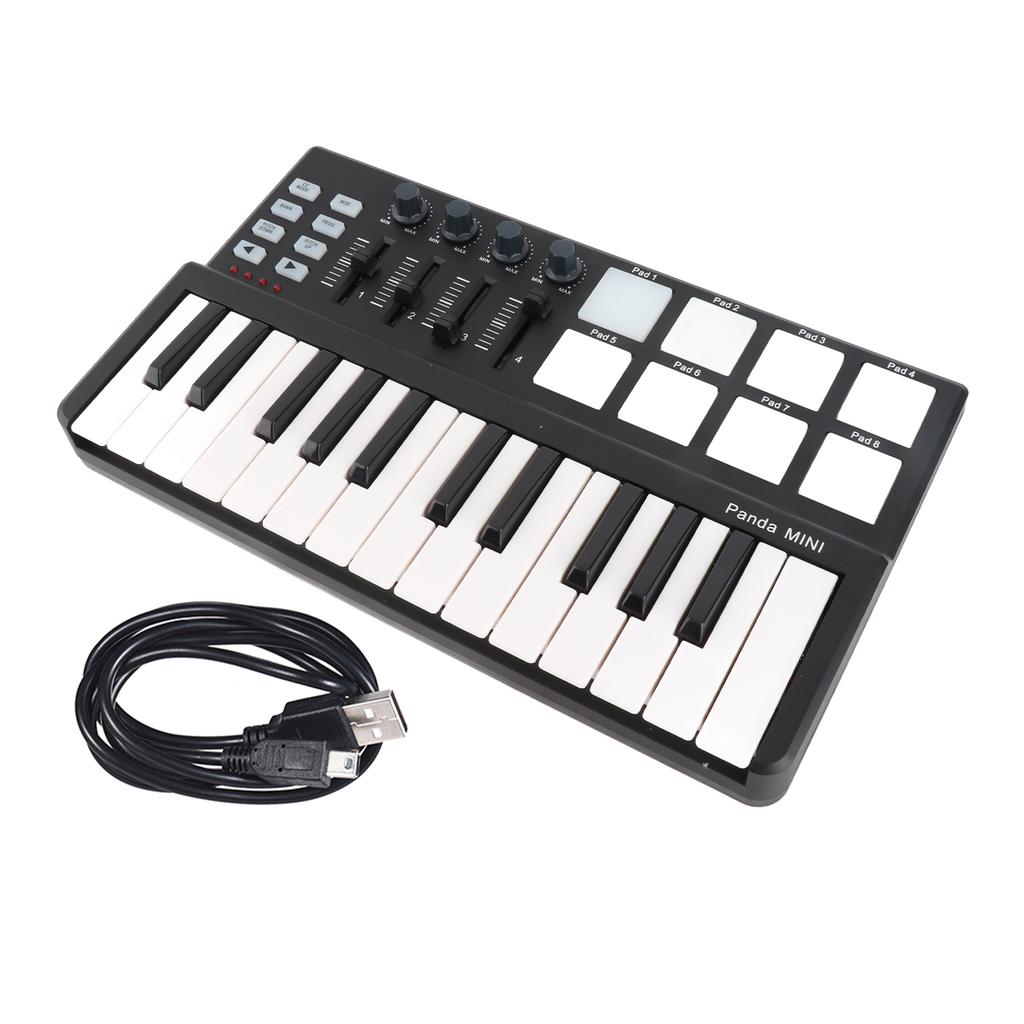 25-клавишная ультрапортативная USB MIDI-клавиатура с 8 цветными подсвечивающимися триггерными пэдами