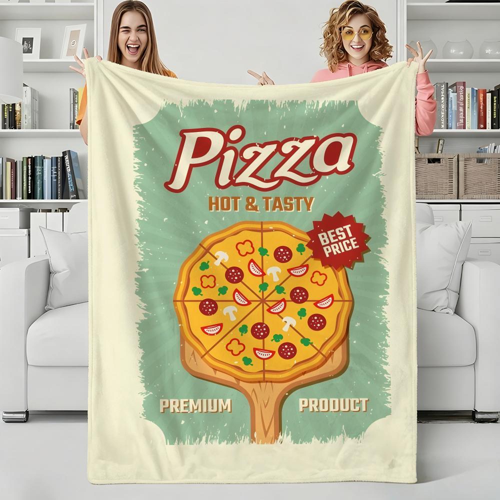 Food P-PizzaHut Throw Flannel Blanket Perfect for Sofa Office Bed Travel Sleep Read Relax Camping four season use