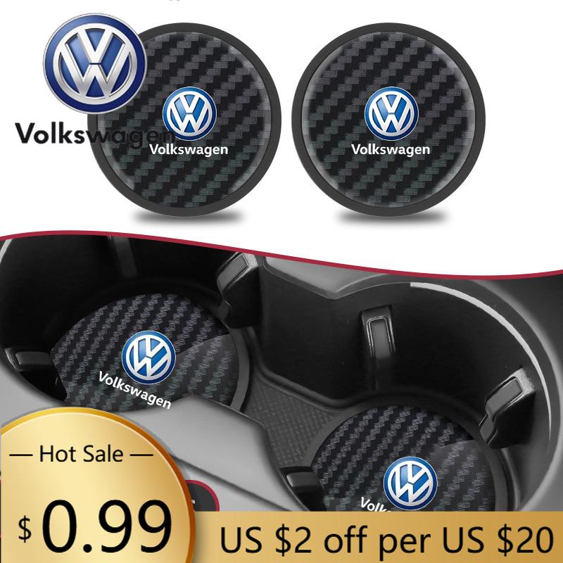 Для VOLKSWAGEN VW 2 шт. Кожаная подставка под стакан Антишумная подкладка под стакан с водой Для Volkswagen Beetle T-ROC Tiguan Passat Golf Polo Toua