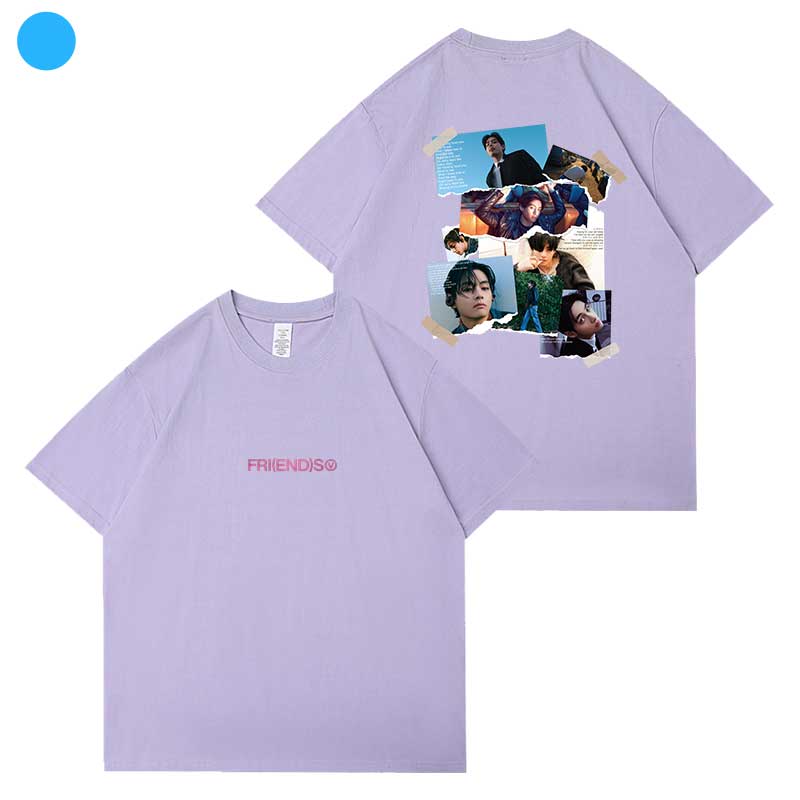 V Song Friends Graphic Tshirt Cotton Tops For Wounisex Summer Casual Oneck Shortsleeved Clothing Fashion Couple Streetwear Top
