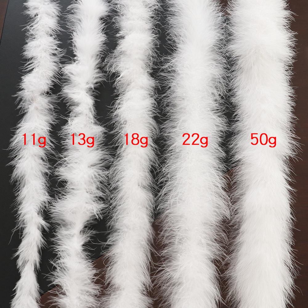 DIY 2 Meter Fluffy White Marabou Turkey Feathers Boa 11-50g Natural Feather Scarf for Wedding Dress Christmas Decorative Plumes