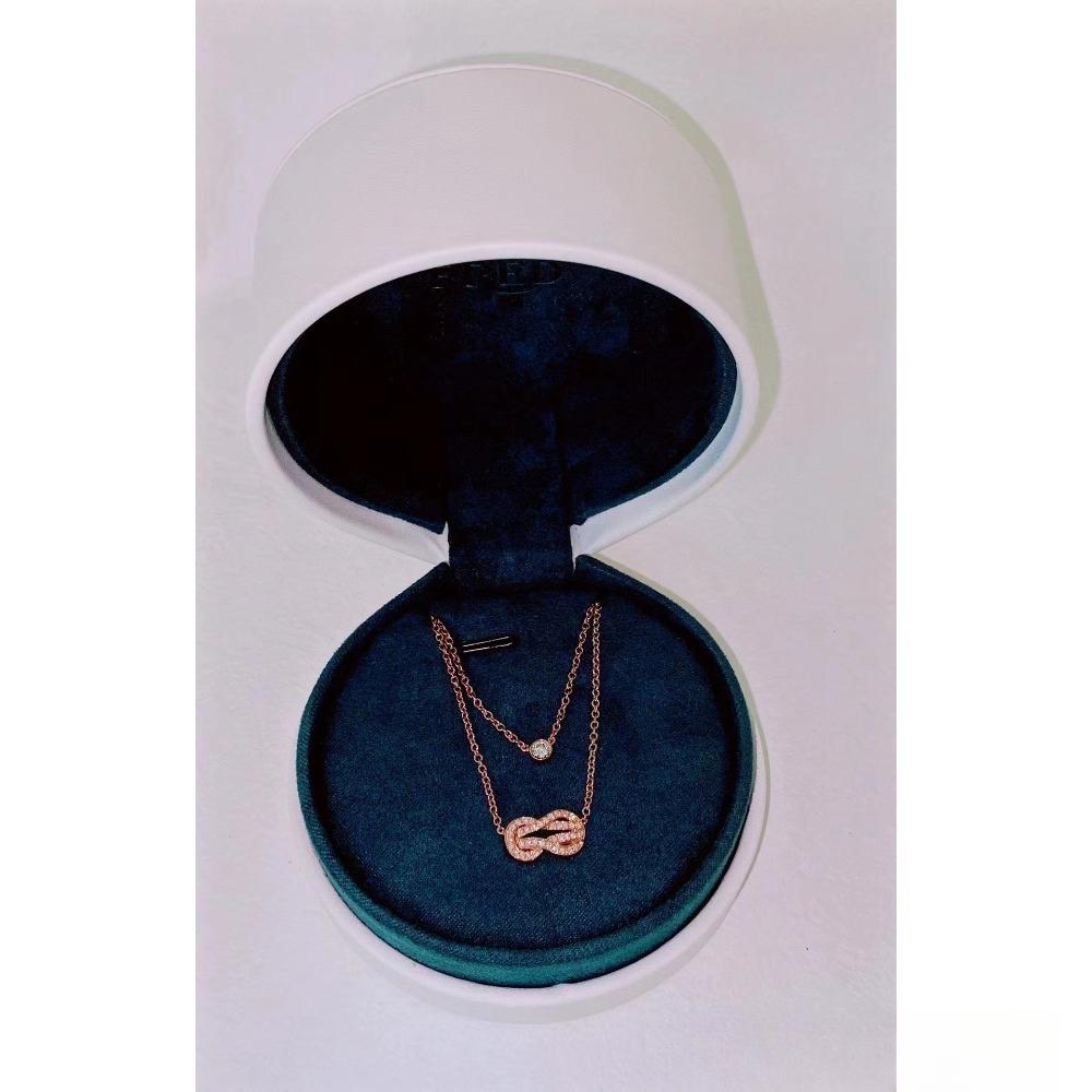 Horseshoe Necklace Rose Gold Mini with Diamonds Medium and Small Full Pendant Silver Jewelry Micro-setting Process