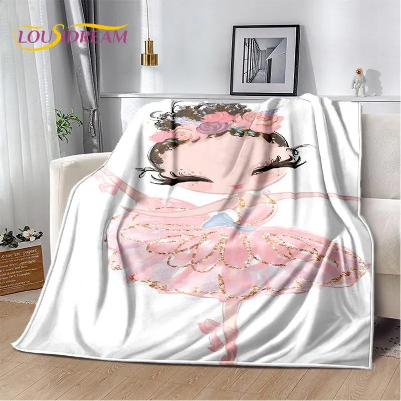 Cute Ballet Girl Ballerina Unicorn Cartoon Soft Plush Blanket,Flannel Blanket Throw Blanket for Living Room Bedroom Sofa Picnic