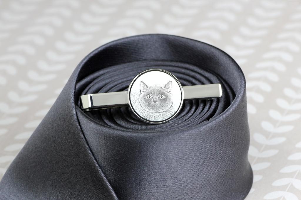 British Shorthair – Cat tie clip, personalized tie clip | Art-Dog