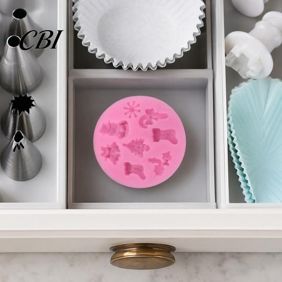 Bell Shaped Mold Christmas Silicone Mold, with 8 Christmas-Themed Shapes, Non-Stick Durable Easy Clean for Chocolates Fondant Soap Multi-scenario