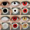 FUNSACHY 2pcs Halloween Lenses Cosplay Colored Contact Lenses for Eyes Black Lens White Eyes Lens Anime Cosplay Cosmetics Pupils
