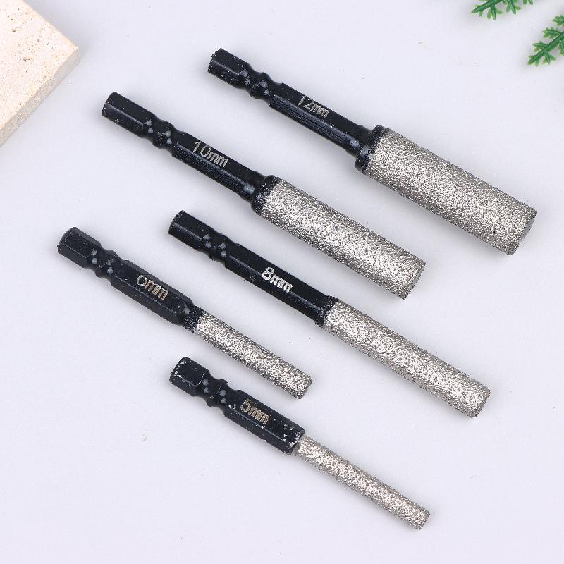 2Pcs 5-12Mm Vacuum Brazed Dry Drill Bit Set - Dual-Purpose Dry/Wet Use For Porcelain/Granite/Tile/Marble