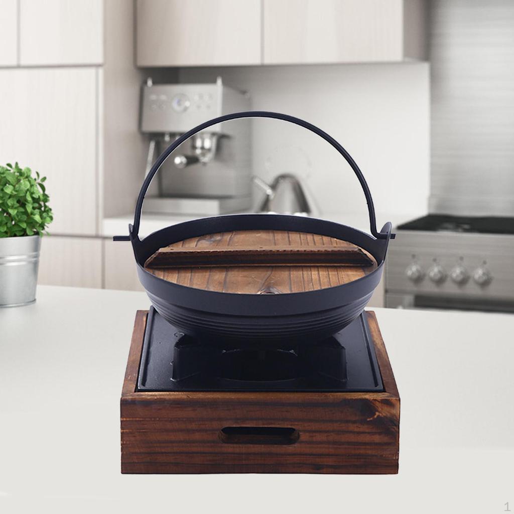 Японская кастрюля для тушения сукияки на 1-2 персоны, походная чугунная кастрюля, подвесная для пикника, кухонная утварь