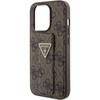Guess Grip Stand 4G Triangle Strass Case For Iphone 15 Pro - Brown