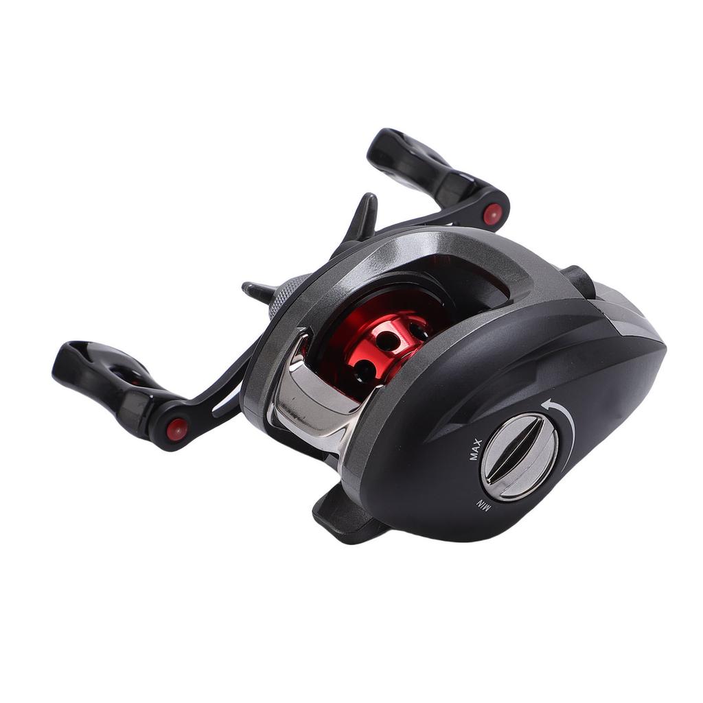 Мультипликаторная катушка Нейлон 17.6lbs Нагрузка Магнитный Двойной тормоз 6.3:1 Передаточное число Плавная бейткастинговая рыболовная катушка для морской воды